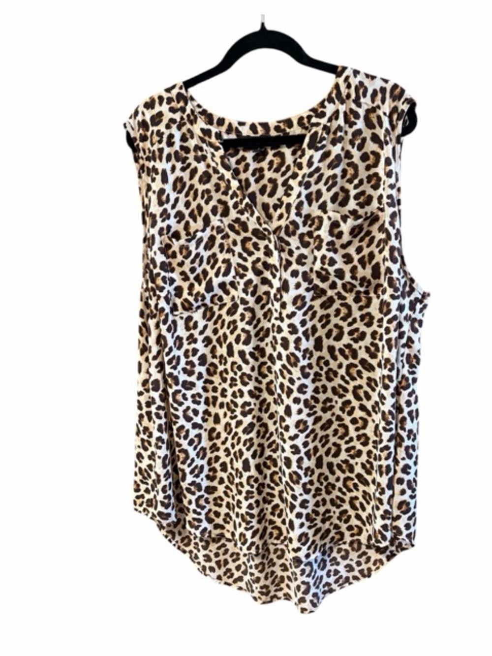 Torrid Harper Animal Leopard Print Sleeveless Hi-Low Blouse - Picture 2 of 9